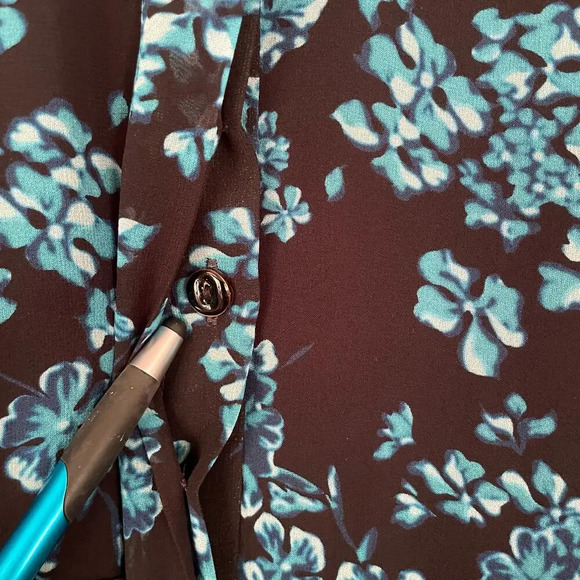 Saloni Izzie Dress Maxi Silk Chiffon Floral Print Semi Sheer Long Sleeve Size 2 - Picture 5 of 15